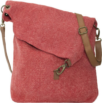 Foldover Red Jute Crossbody