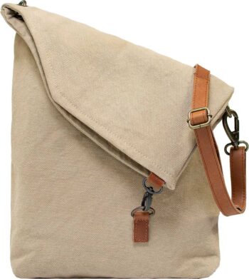 Natural Canvas Foldover Crossbody FRONT