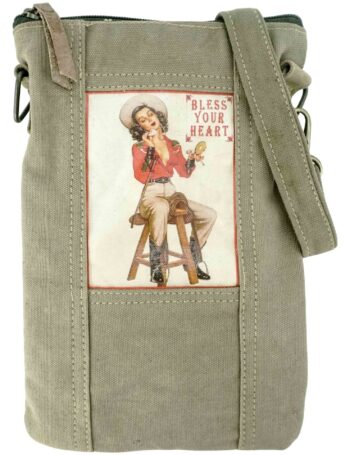 Bless Your Heart Cowgirl Recycled Military Tent Crossbody