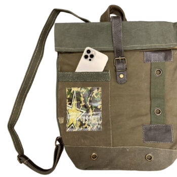 Recycled Military Tent Backpack - US ARMY