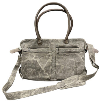 Grey Canvas Unisex Crossbody/Messenger Bag