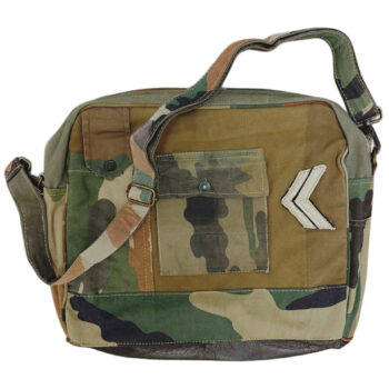 Camo and Recycled Military Tent Messenger Bag