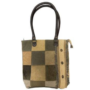 Recycled Tent Tote with Patchwork