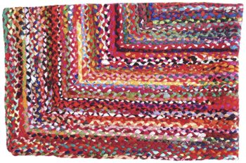 4' x 6' Multi Color Recycled Braided Rug