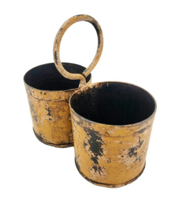 Double Metal Planter/Caddy - Mustard