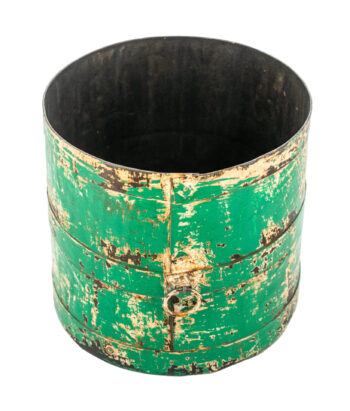 Round Metal Planter - Green