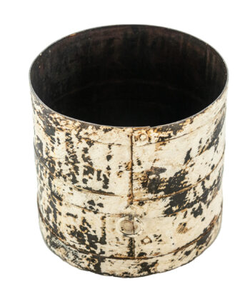 Round Metal Planter - White