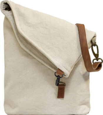 Ivory Canvas Foldover Crossbody