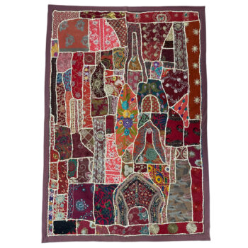 One of a Kind Vintage Textile Table Runner/Cover-Plum-01