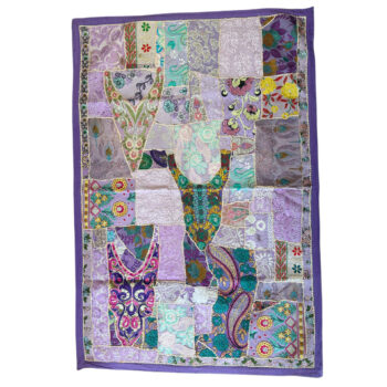 One of a Kind Vintage Textile Table Runner/Cover-Purple-01