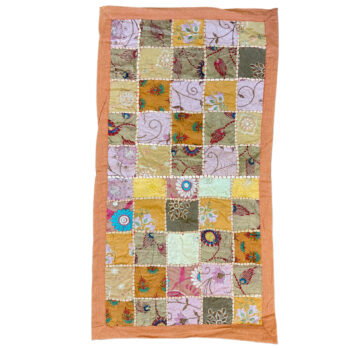 One of a Kind Vintage Textile Table Mat-Orange-01