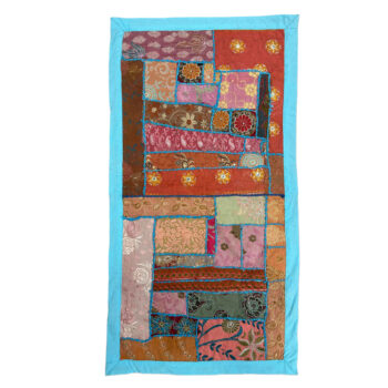 One of a Kind Vintage Textile Table Mat-Turquoise-01