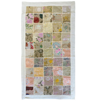 One of a Kind Vintage Textile Table Mat-Cream-02